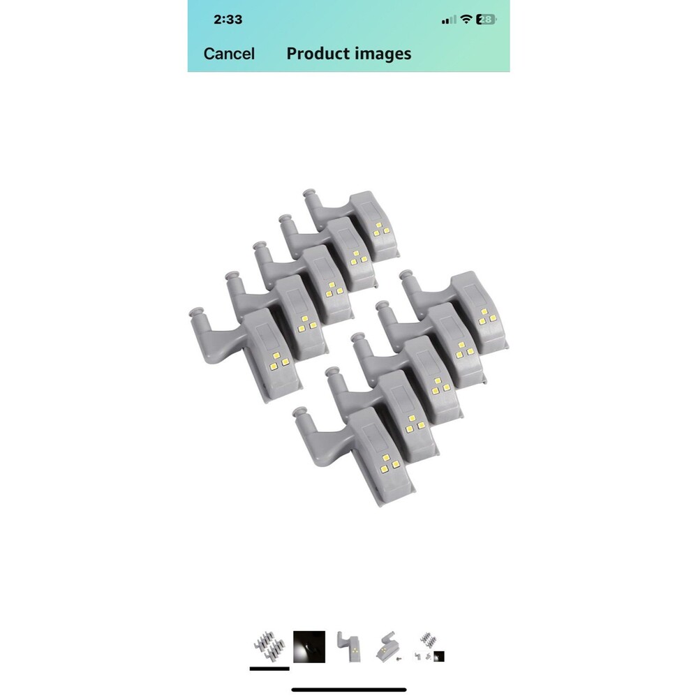 10Pcs Cabinet Hinge LED Lights, Warm Cool White Cabinet Cupboard Closet Wardrobe